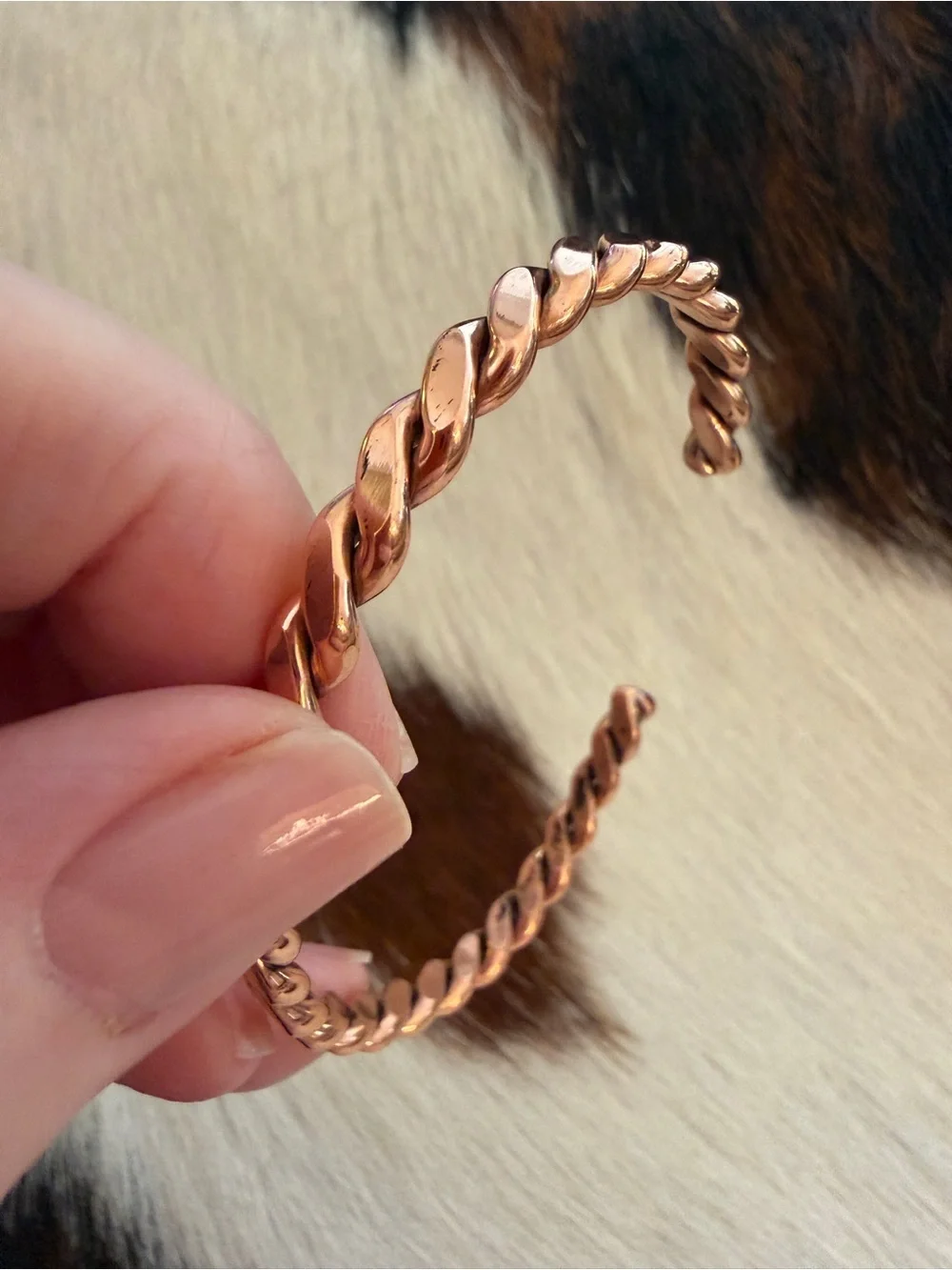 ❤️ UNISEX Native American Artisan Copper Braided Cuff ADJ 15.9 Grams New Mexico